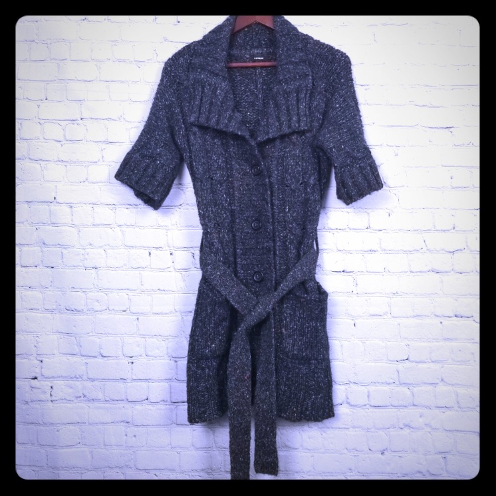 Chunky belted sweater. Express size XS.
